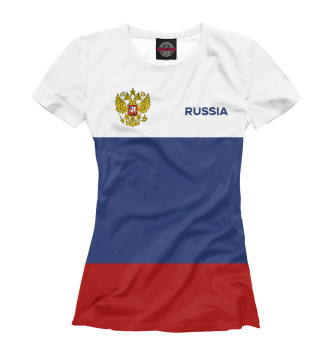 Женская Футболка Russia Tricolour