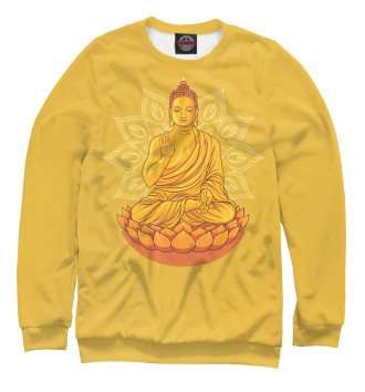 Свитшот для девочек Золотой Будда с мандалой и лотосом