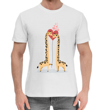 Мужская Хлопковая футболка Жирафы