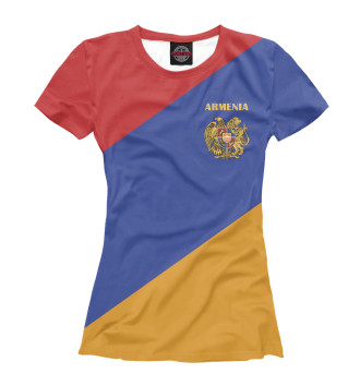 Футболка для девочек Герб на флаге Армении