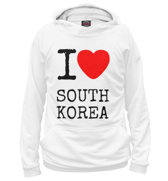Мужское Худи I love South Korea