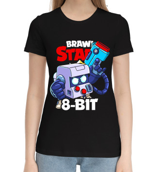 Женская Хлопковая футболка Brawl Stars, 8-bit