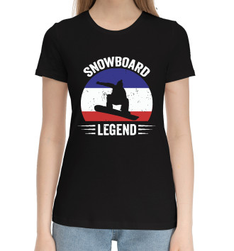 Женская Хлопковая футболка Легенда Сноуборда