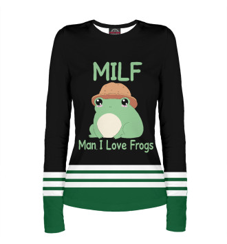 Лонгслив Milf Man I love Frogs