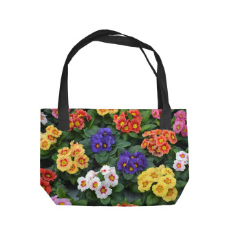 Пляжная сумка Клумба с цветами