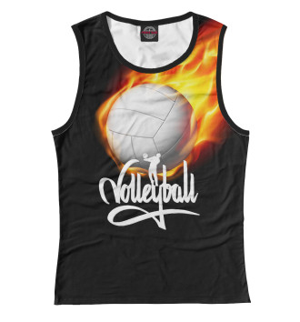 Майка для девочек Волейбольный мяч в огне