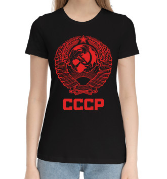 Хлопковая футболка Герб СССР (красный фон)