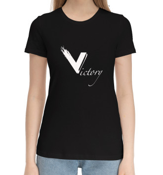 Женская Хлопковая футболка V