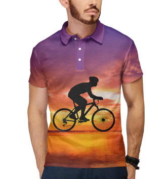 Мужское Поло Велосипед на закате