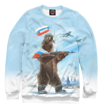 Свитшот для девочек Русский медведь с калашом