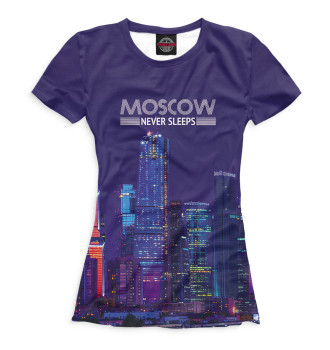Футболка для девочек Moscow never sleeps