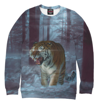 Свитшот для девочек Тигр в лесу