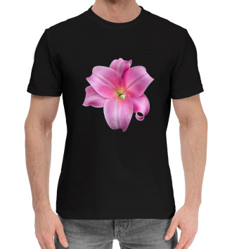 Мужская Хлопковая футболка Розовый цветок
