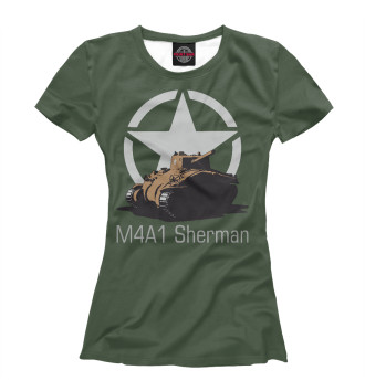Женская Футболка Средний танк M4A1 Sherman