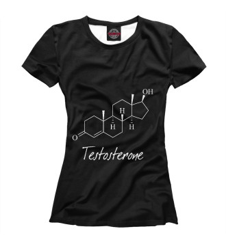 Футболка для девочек Химия Тестостерон черный фон+надпись