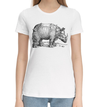 Женская Хлопковая футболка Носорог Дюрера