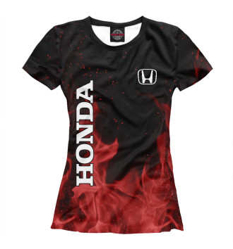 Женская Футболка Honda red fire