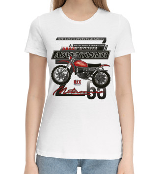 Женская Хлопковая футболка Мотоцикл