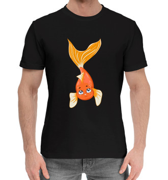 Мужская Хлопковая футболка Золотая рыбка