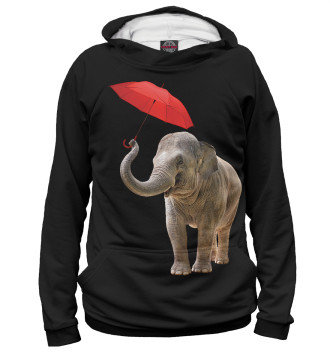 Худи для девочек Слон с зонтом