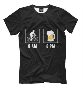 Футболка Утром - велосипед, вечером - по пиву!