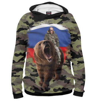 Женское Худи Путин на медведе
