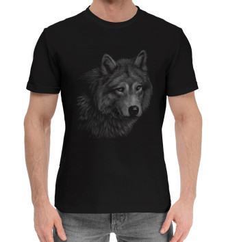 Мужская Хлопковая футболка Волк