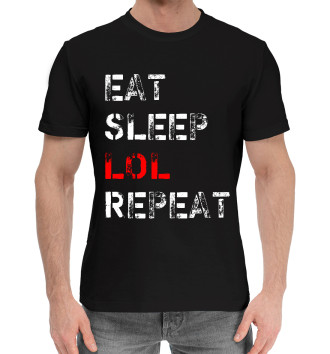 Мужская Хлопковая футболка Eat Sleep LOL Repeat