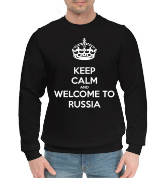 Мужской Хлопковый свитшот Welcome to Russia