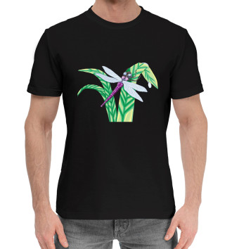 Хлопковая футболка Стрекоза на травинке