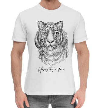 Мужская Хлопковая футболка Happy Tiger Year!