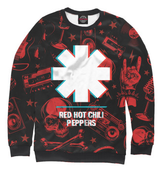 Женский Свитшот Red Hot Chili Peppers Rock Glitch