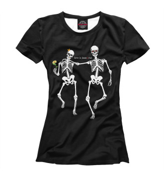 Футболка для девочек Любовь скелетов