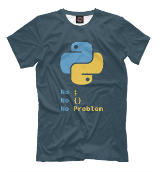 Мужская Футболка Python No Problem