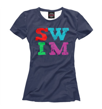 Футболка для девочек SWIM letters