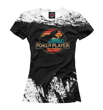 Футболка для девочек Poker Player Dinosaur