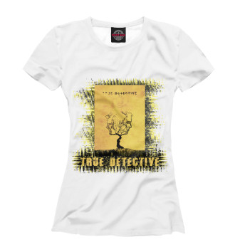 Женская Футболка True detective (yellow theme)