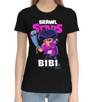 Женская Хлопковая футболка Brawl Stars, Bibi