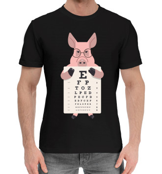 Мужская Хлопковая футболка Свин