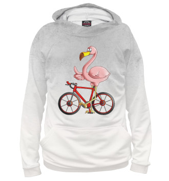 Женское Худи Flamingo Riding a Bicycle