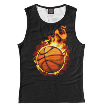 Женская Майка Баскетбольный мяч в огне