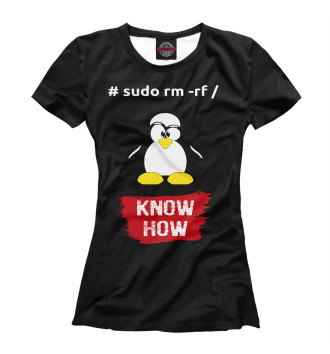 Футболка для девочек Linux – Know How