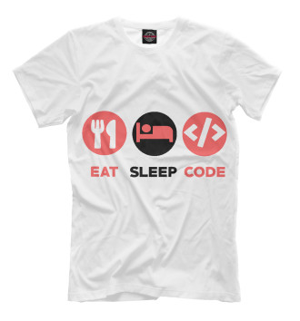 Футболка для мальчиков Eat sleep code