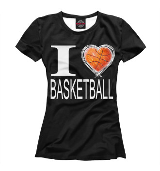 Футболка для девочек I Love Basketball Black