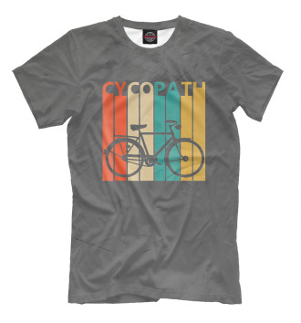 Мужская Футболка Cycopath   Funny Bicycle Hu