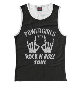 Женская Майка Power Girls with Rock n Roll