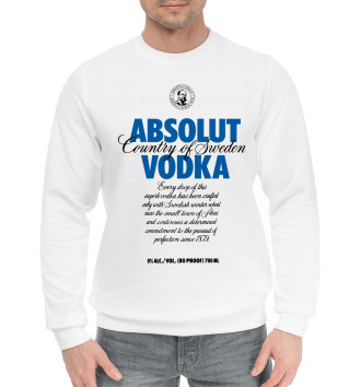 Мужской Хлопковый свитшот Absolut vodka 0%