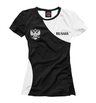 Женская Футболка Russia Black&White