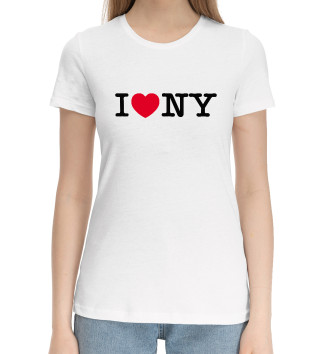 Женская Хлопковая футболка I Love New York