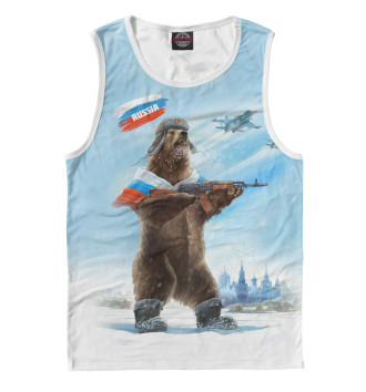 Майка для мальчиков Русский медведь с калашом